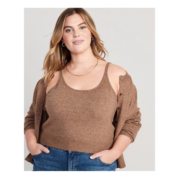Old Navy Cozy Cropped Sweater Tank Top - Picture 1 of 9